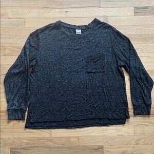 stars above Black Heather Long Sleeve Sleep Top